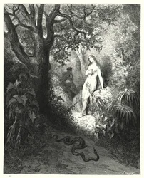 Illustration de Gustave Doré pour Le Paradis Perdu de Milton, Livre IX, vers 784, 785